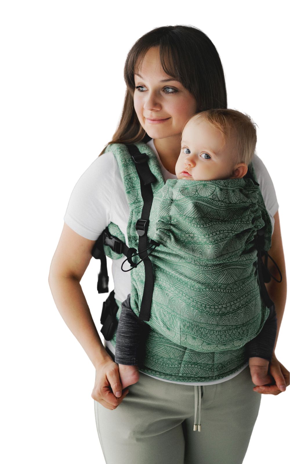 Linen_Harmony_Verde_Lino_Mochila_Ergonomica_PortaBebes_Prime_Little_Frog