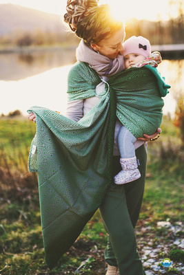 Ring Sling Tragetuch Mossy Cube - Größe M (2m)
