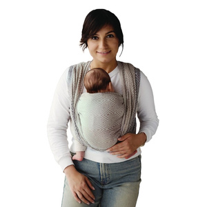 Eșarfă port-bebe țesută TENCEL™ Calm Cube mărimea 7 – ecru, bej și maro
