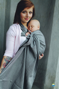 Ring Sling Tragetuch Graphite Herringbone - Größe M (2m)