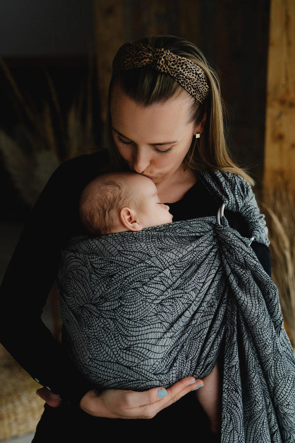 Ring sling Linen Night Wildness - size L (2,3 m)