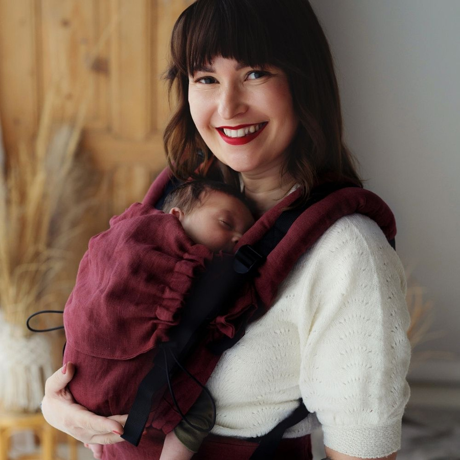 Porte-bébé en lin Prime - Pure Linen Marsala