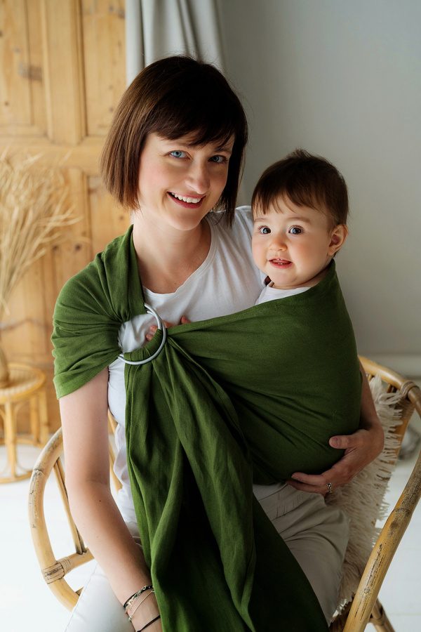 Ring sling Pure Linen Moss - mărimea S (1,7 m)