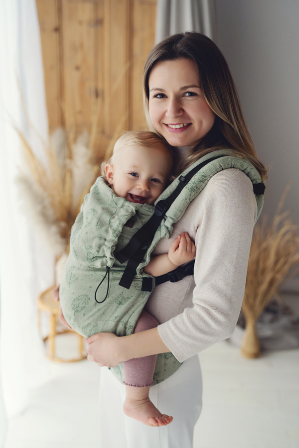 Linen Baby Carrier Prime Flow Lightness, Green Dandelion