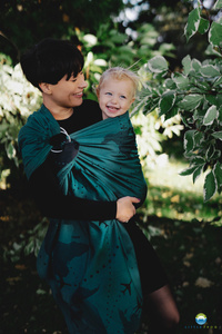 Sling cu inele Teal Wanderlust mărimea S – negru și teal, cu model hartă a lumii