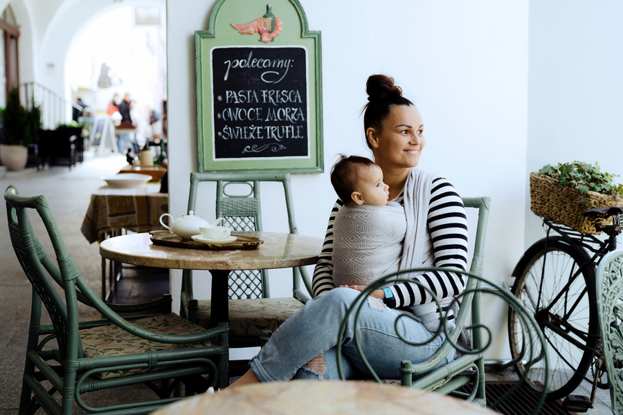 Fular tejido Little Frog - Grey Cube - talla 9