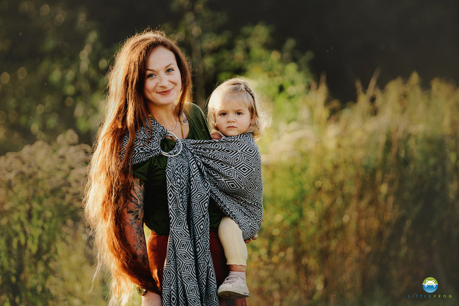 Ring Sling Tragetuch Inky Cube - Größe S (1,7m)