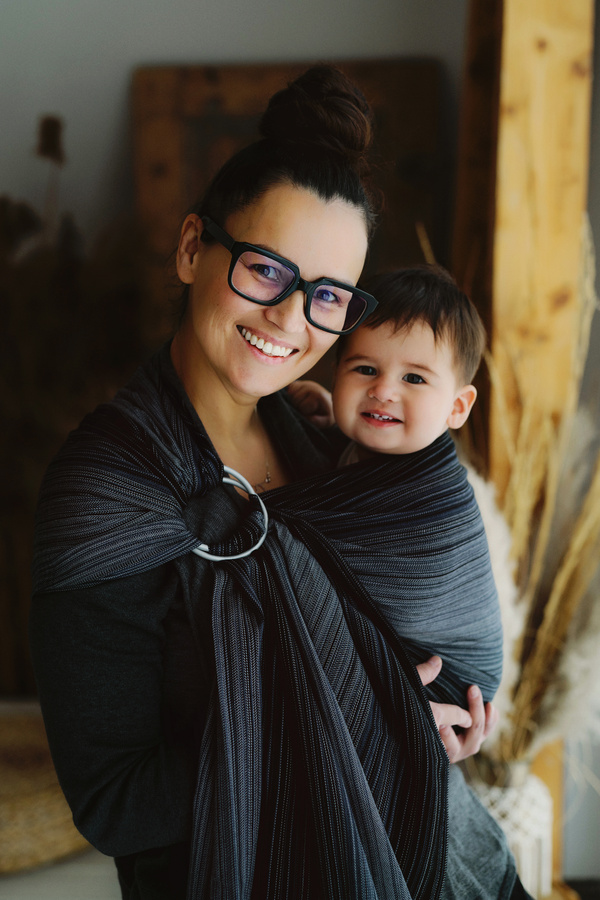 Ring Sling Tragetuch Hematite- Größe M (2 m) /2. Wahl