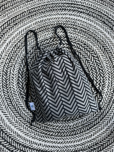 Large Drawstring Bag for wrap/sling - Linen Onyx Miles