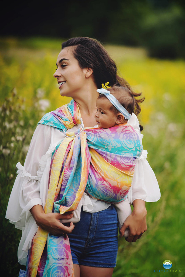 Ring sling Linen Flower Bloom - size L (2,3 m)