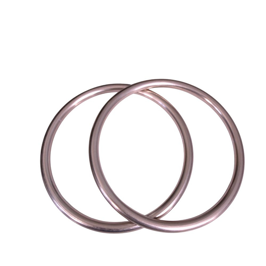Rose Gold Hand Buffed aluminium rings for baby slings, size L