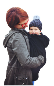 Protecție fleece pentru eșarfă port-bebe și marsupiu - Black