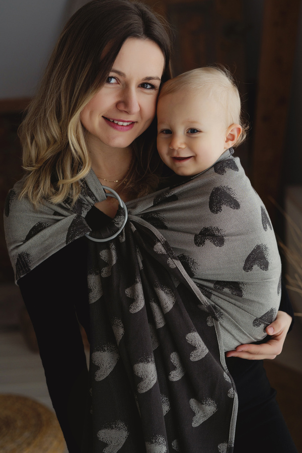 Brown Ring Sling Cosy Love size M – for babies and toddlers