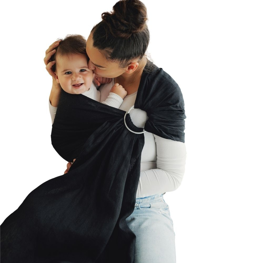 Ring Sling Tragetuch Pure Linen Midnight Black - Größe M (2m)