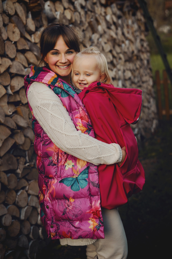 Protecție softshell pentru eșarfă port-bebe și marsupiu - Magenta