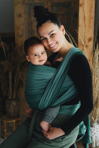 Green Malachite baby wrap – classic woven wrap, size 6
