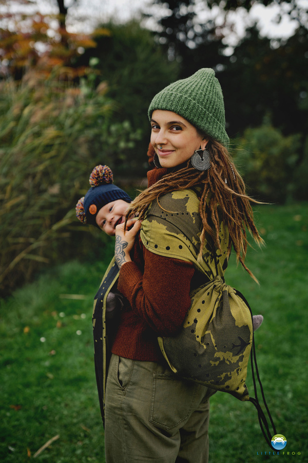 Drawstring Bag for wrap/sling - Gold Wanderlust