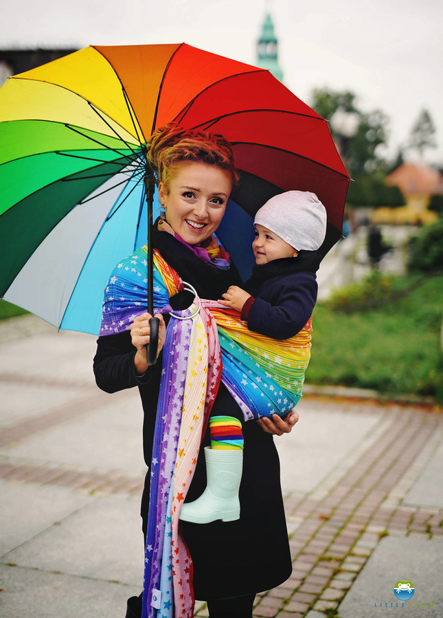 Ring Sling Rainbow Stars - Größe S (1,7 m)