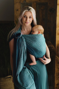 Ring Sling Tragetuch Jade Cube Größe S /2. Wahl- Grün-Grau, einfach zu verwenden