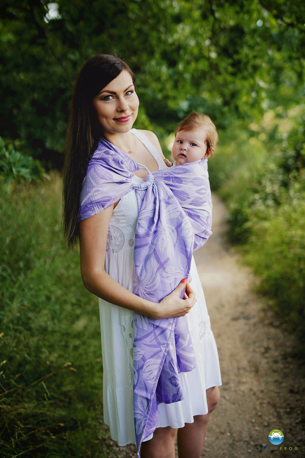 Ring Sling Tragetuch Lilac Flowrora - Größe M (2m)