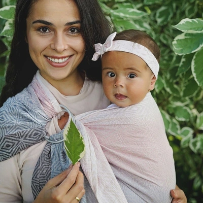 Chusta kółkowa do noszenia dzieci Little Frog Cotton Foggy Cube rozm. S – 100% bawełna