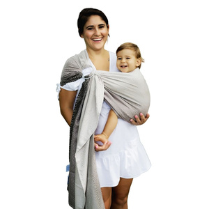 Sling cu inele TENCEL™ Smokey Cube mărimea S – gri, negru și bej, pentru purtarea copilului