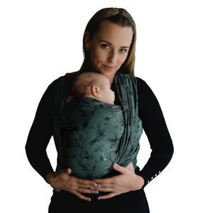 Eșarfă port-bebe țesută TENCEL™ Joy of Life mărimea 7 – model jacquard cu colibri și flori de crin