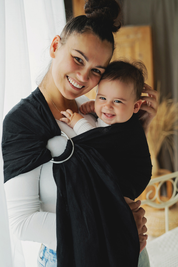 Ring Sling Tragetuch Pure Linen Midnight Black - Größe S (1,7m)/2. Wahl