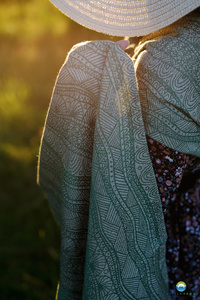 Ring sling Green Linen Harmony - size L (2,3 m)