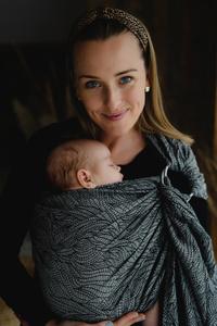 Ring sling Linen Night Wildness - size L (2,3 m)
