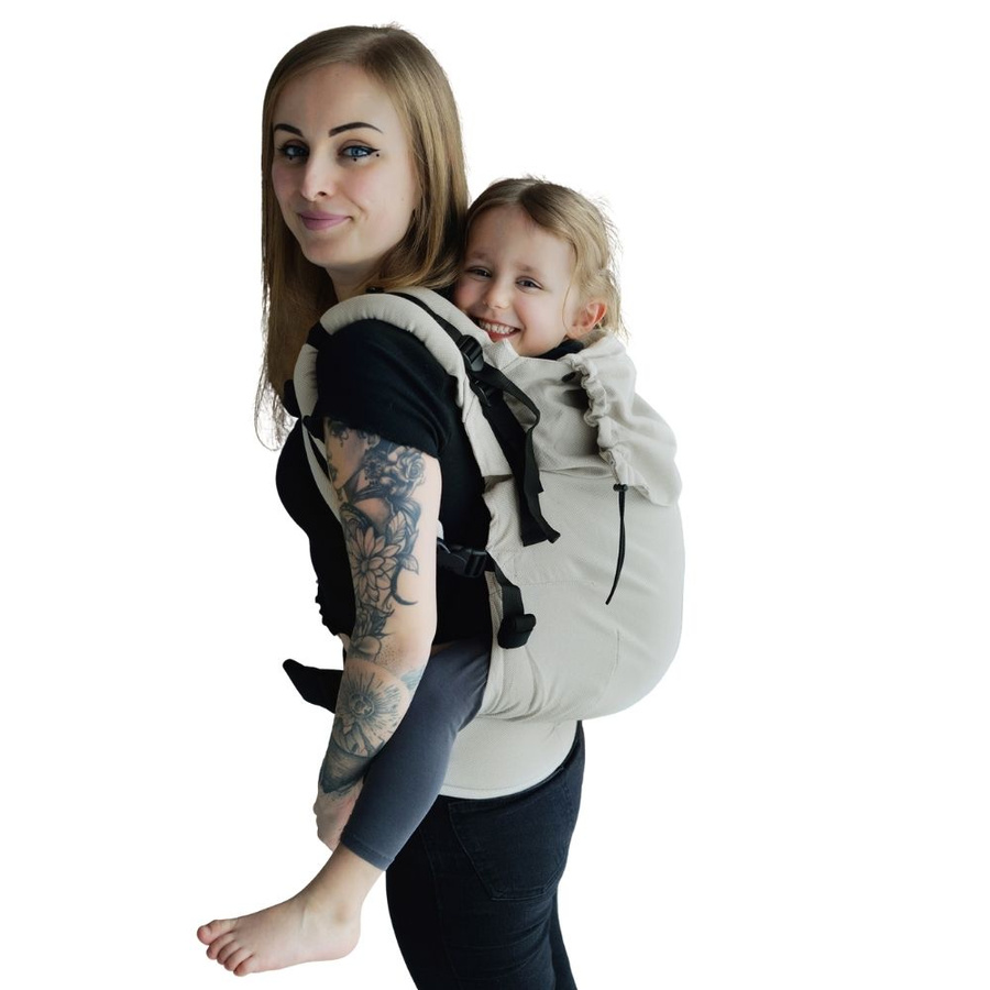 Marsupiu Preschooler Beige Moonstone – bej, ergonomic pentru copii de 2–6 ani