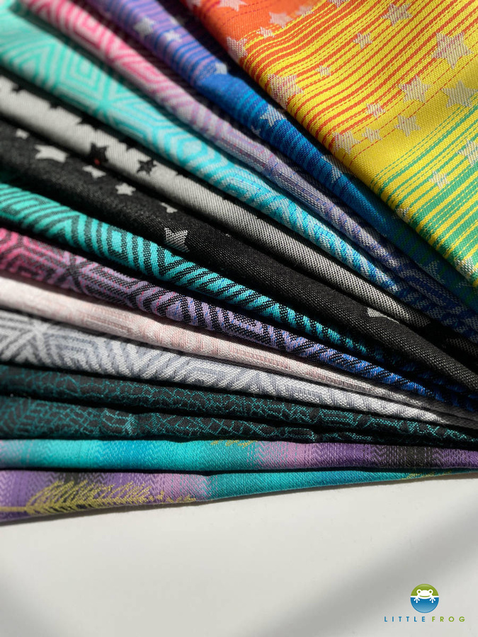 Scraps / fabric ends Little Frog wraps - 60-150cm JACQUARDS (price per 1 kg)