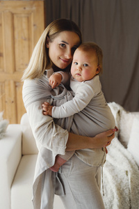 Sling cu inele Beige Moonstone mărimea M (2m) /Calitatea a II-a