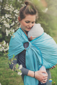 Ring Sling Tragetuch Turquoise Herringbone - Größe M (2m)