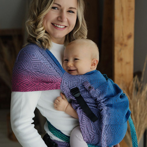 Marsupiu ergonomic hibrid Cross Hybrid TENCEL™ Aurora Cube