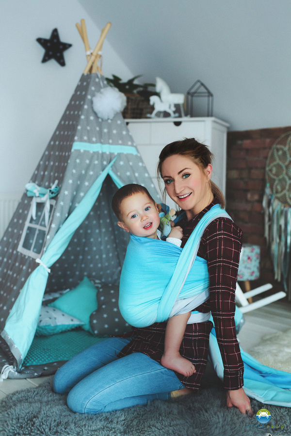 Fular tejido Little Frog - Bambú Lazurite - talla 3 (3,2 m)