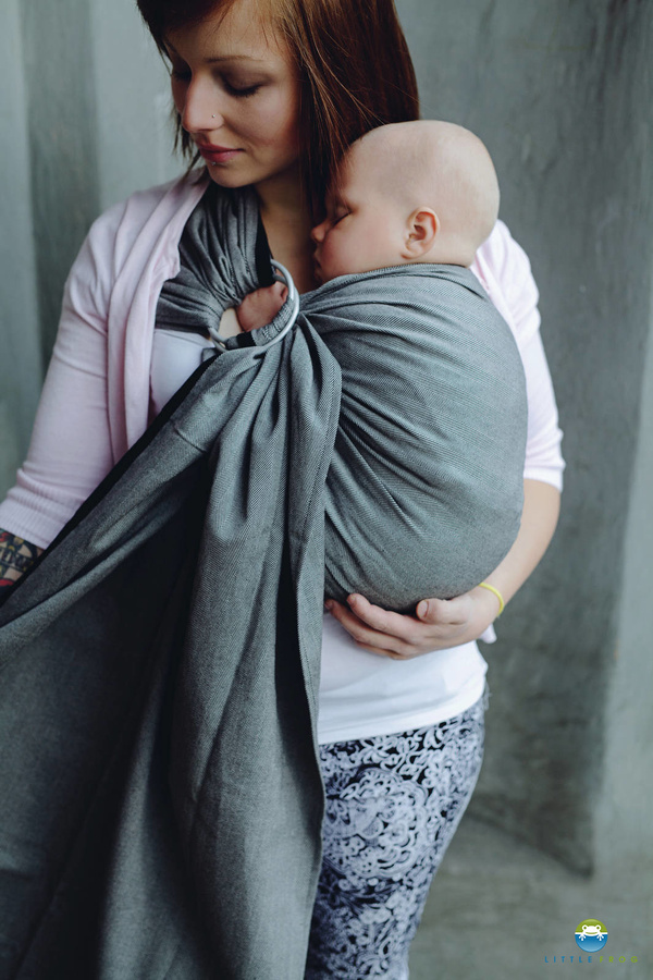 Ring Sling Tragetuch Graphite Herringbone - Größe S (1,7m)