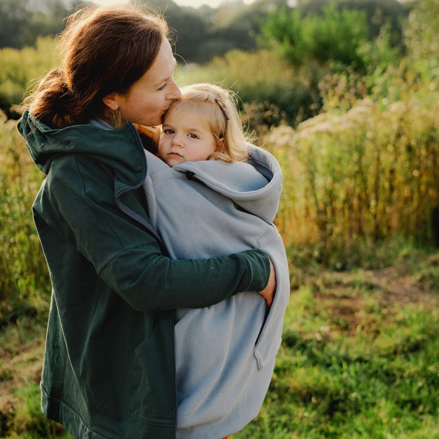 Protecție fleece pentru eșarfă port-bebe și marsupiu - Silver