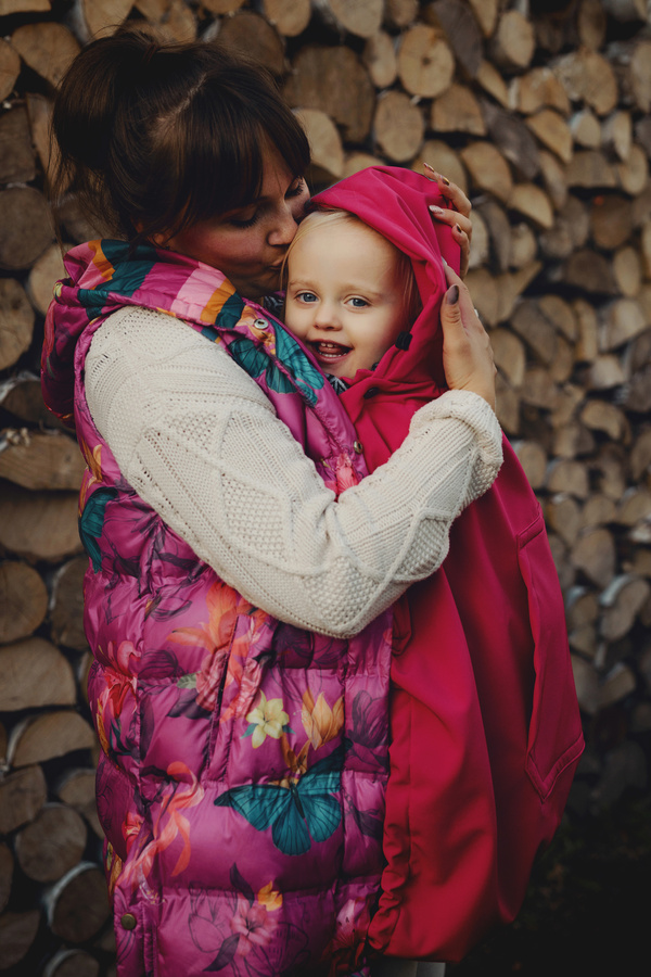 Protecție softshell pentru eșarfă port-bebe și marsupiu - Magenta