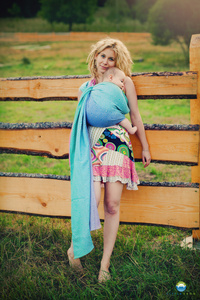 Ring Sling Tragetuch Linen Aurora Cube - Größe M (2m) /2. Wahl