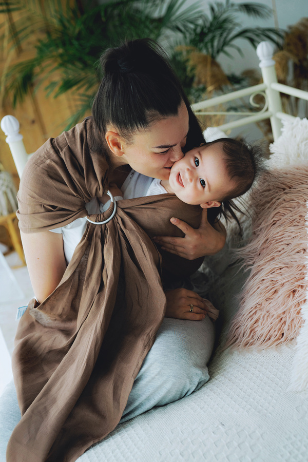 Ring Sling Tragetuch Pure Linen Bali Wood - Größe M (2m)