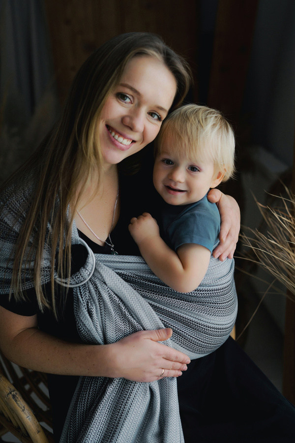 Ring Sling Tragetuch TENCEL™ Silver Path – Größe M (2,0 m)