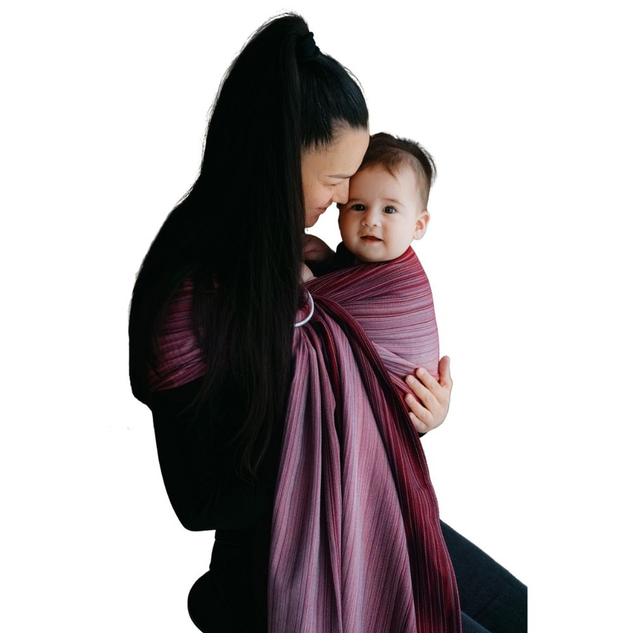 Écharpe ring sling rouge Jasper M – portage confortable dès les premiers jours de vie