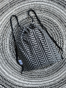 Large Drawstring Bag for wrap/sling - Linen Onyx Miles
