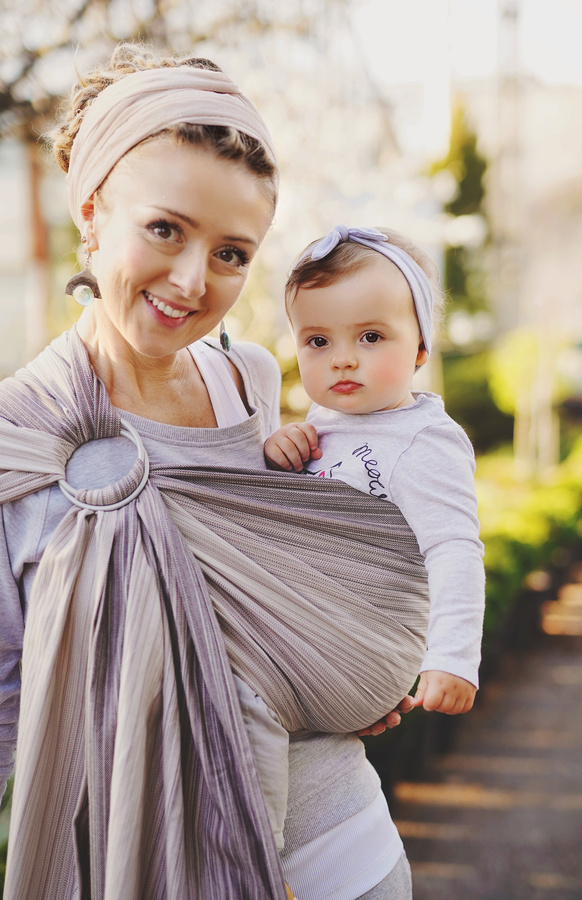 Ring sling Bamboo Quartz - Größe M (2m) /2. Wahl