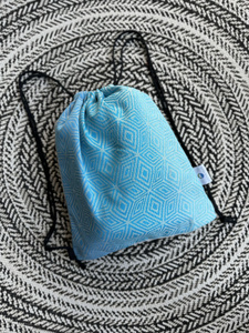 Large Drawstring Bag for wrap/sling - Linen Sky Cube
