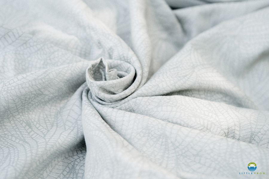 Eșarfă port-bebe țesută Linen Silver Wildness mărimea 7 – alb și gri, cu in