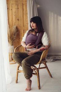 Soft baby sling for beginners – Bamboo Rubellite - size 5/2nd class