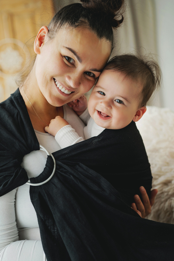 Ring sling Pure Linen Midnight Black - size S (1,7 m)/2nd class