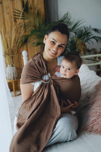 Ring sling Pure Linen Bali Wood - size M (2 m)